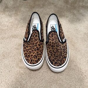 Vans Leopard Print Slip-On Sneakers
